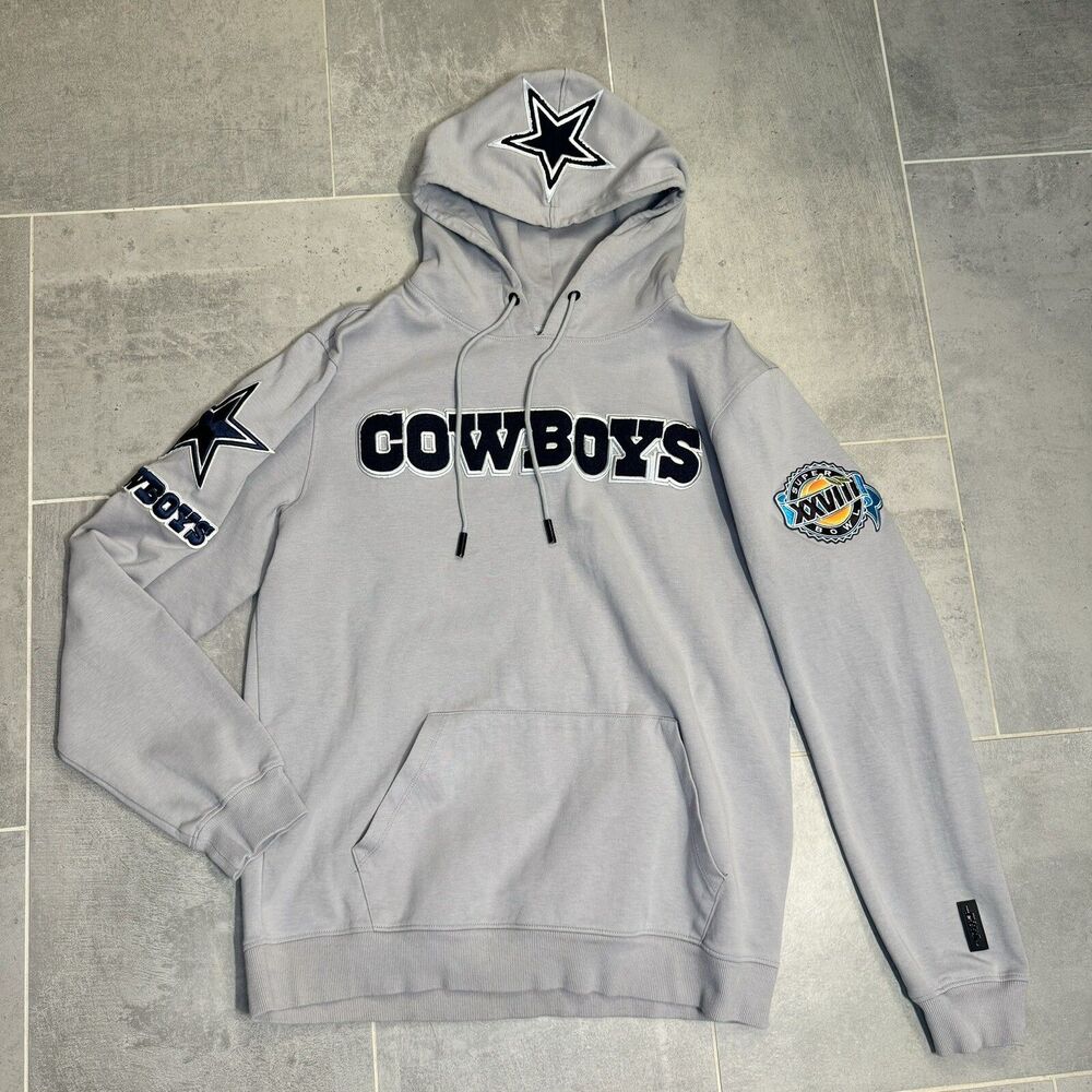Pro Standard NFL Dallas Cowboys Logo Super Bowl XXVIII Mens XL Gray Hoodie